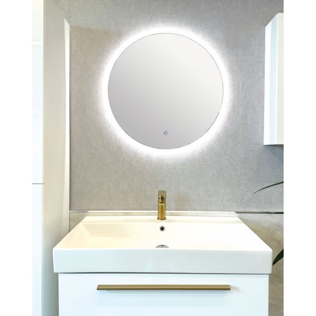 KLASIČNO OGLEDALO FEROTEHNA TALIA D 70 SATENAST ROB LED ROČNO STIKALO