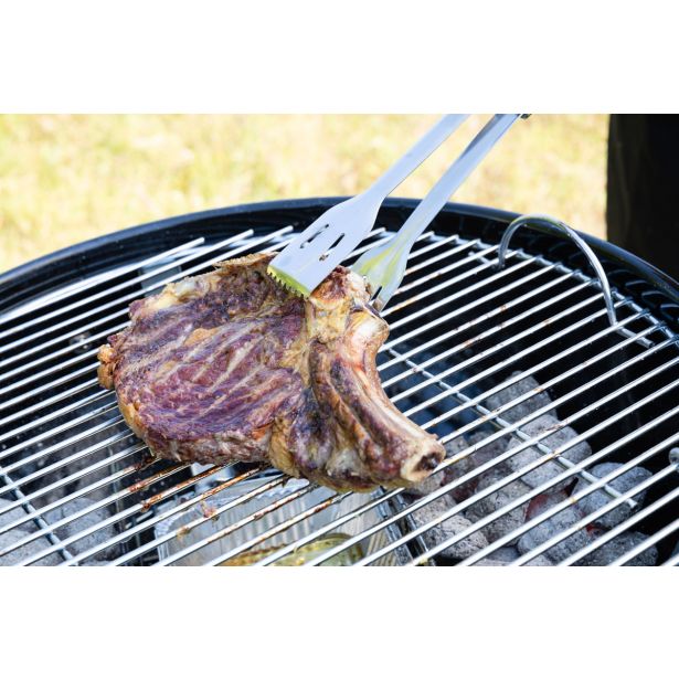 PRIPOMOČEK ZA PEKO NATERIAL KLEŠČE ZA ŽAR ALPHA NERJAVNO JELKO