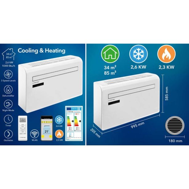 KLIMATSKA NAPRAVA BREZ ZUNANJE ENOTE PAC-W 2650 SH-HLAJENJE IN GRETJE