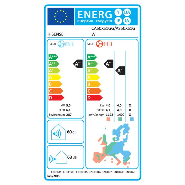 KLIMATSKA NAPRAVA EASY SMART 50, NOTRANJA IN ZUNANJA ENOTA, 5 KW