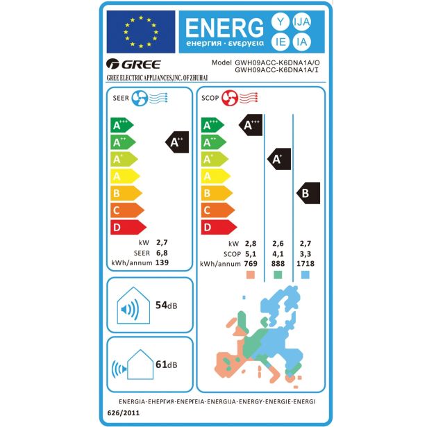 KLIMATSKA NAPRAVA GREE GWH09ACC FAIRY 2.7KW, NOTR+ZUN ENOTA