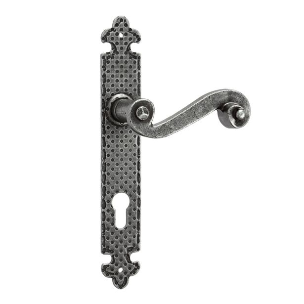 KLJUKA ZA VRATA HOPPE DOLOMITI S ŠČITOM CILIND. STARO SREBRO