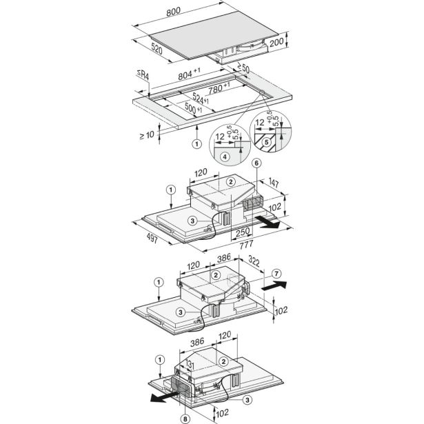VGRADNA PLOŠČA Z NAPO MIELE KMDA 7476 FL Z INTEGRIRANO NAPO