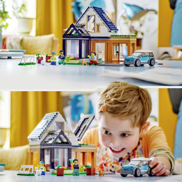 KOCKE LEGO CITY DRUŽINSKA HIŠA IN ELEKTRIČNI AVTO 60398