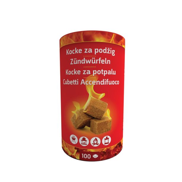 PRIPOMOČKI ZA PODŽIG BIOLES HORIZONT KOCKE ZA PODŽIG, 100 KOCK V KARTONSKI TUBI