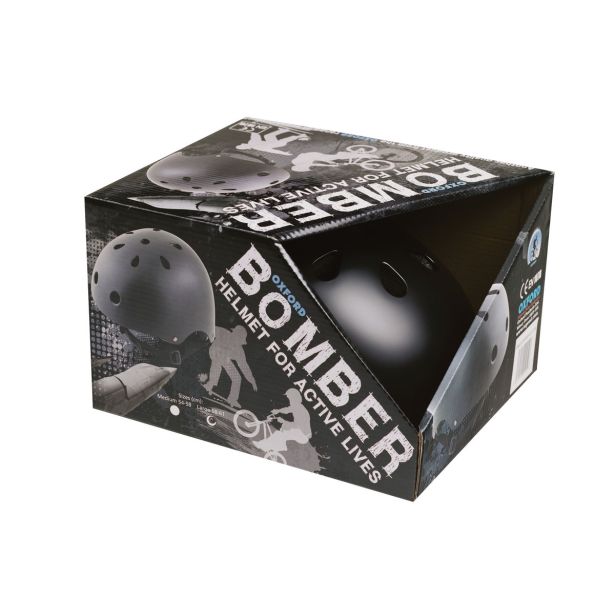 ČELADA ZA KOLESARJE, BOMBL5, ČRNA VELIKOST 58-61 CM OXFORD