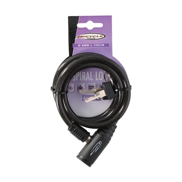 KLJUČAVNICA ZA KOLO FI 8 MM 100 CM, S KLJUČEM BICYCLE GEAR