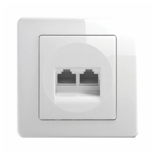 KOMUNIKACIJSKA VTIČNICA EKONOMIK CAT5E KS DVOJNA RJ45 8/8 BELA