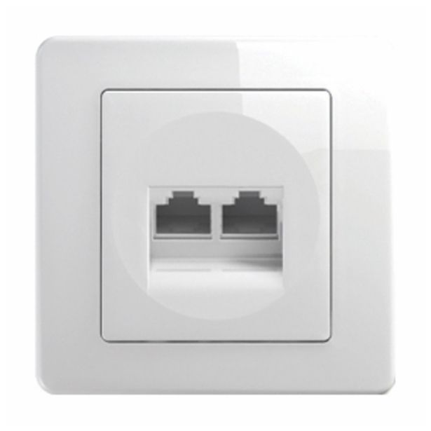 KOMUNIKACIJSKA VTIČNICA EKONOMIK CAT5E KS DVOJNA RJ45 8/8 BELA