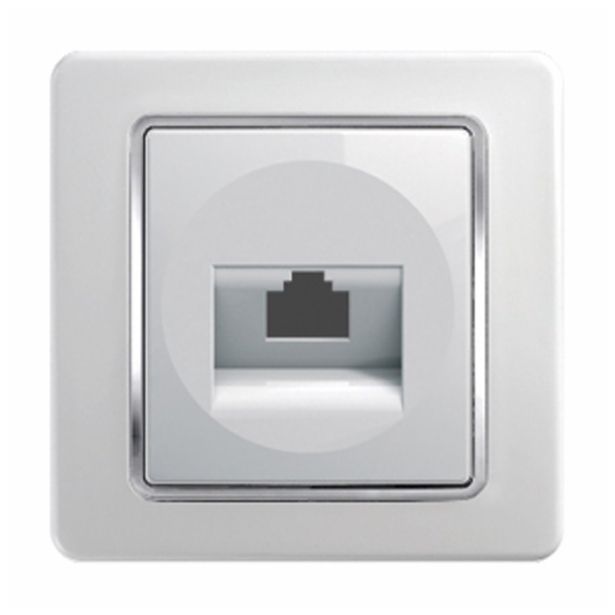 KOMUNIKACIJSKA VTIČNICA EKONOMIK CAT5E KS RJ45 8/8 BELI DUROPLAST