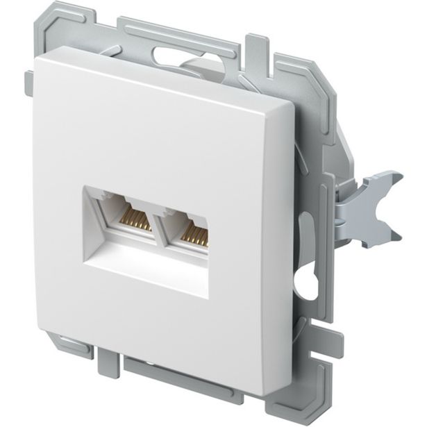 KOMUNIKACIJSKA VTIČNICA LOGIQ VTIČNICA CAT6S 2XRJ45 8/8 BELA, XO, KS, SLIM