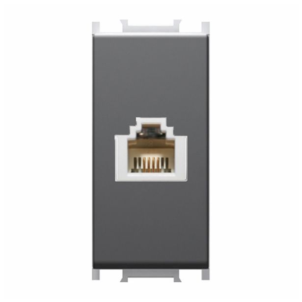 KOMUNIKACIJSKA VTIČNICA MODUL TEL KS RJ11 6/4 ČRNA, 1M, BOK