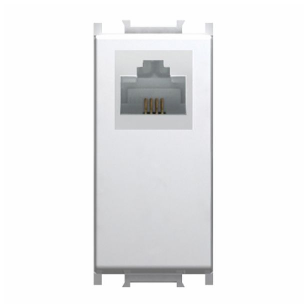 KOMUNIKACIJSKA VTIČNICA MODUL TEL LT RJ11 6/4 BELA, 1M, BOK