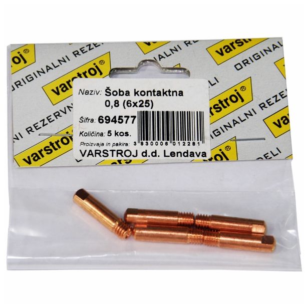 KONTAKTNA ŠOBA MIG/MAG VARSTROJ 0.8 M6 (FI 6X25)