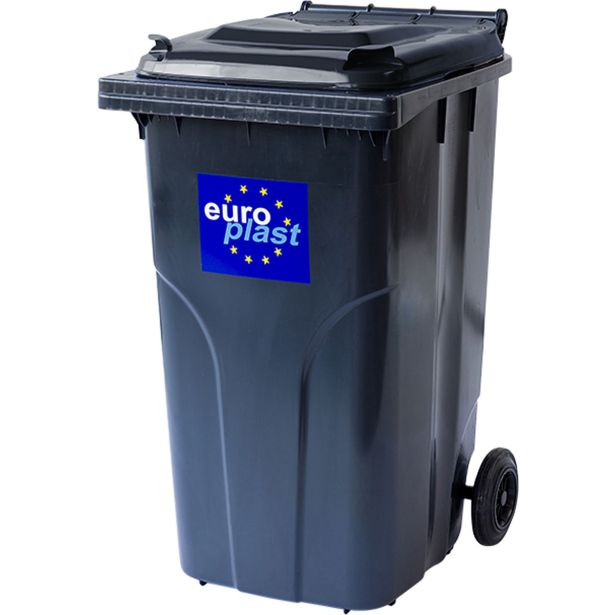 KONTEJNER - ZABOJNIK EKO LUX SMETNJAK 240 L PVC ČRN / ČRN ZABOJNIK+KOLO+OS