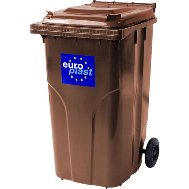 KONTEJNER - ZABOJNIK EKO LUX SMETNJAK 240 L PVC RJAV / RJAV ZABOJNIK+KOLO+OS