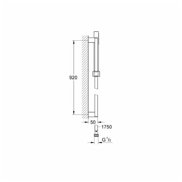 KONZOLA GROHE EUPHORIA CUBE KONZ 900MM+ TUŠ ROČKA+CEV