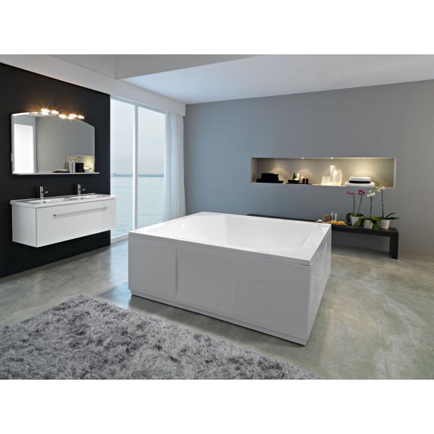 KOPALNA KAD KOTNA KOLPA SAN SAMSON 180X160/2O BELA Z DVEMA OBLOGAMA