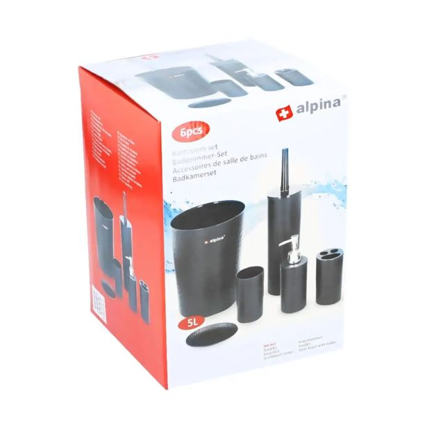 KOPALNIŠKA GALANTERIJA ALPINA 6V1 KOMPLET ZA WC ČRNA