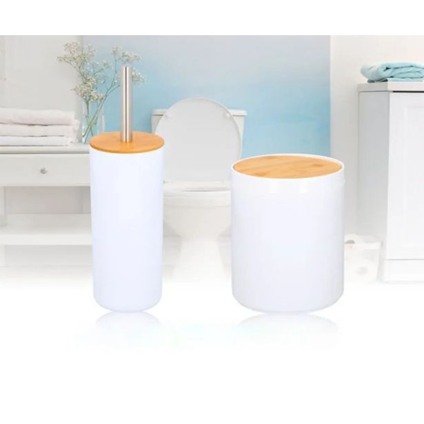 KOPALNIŠKA GALANTERIJA ALPINA 6V1 KOMPLET ZA WC BELA/LES