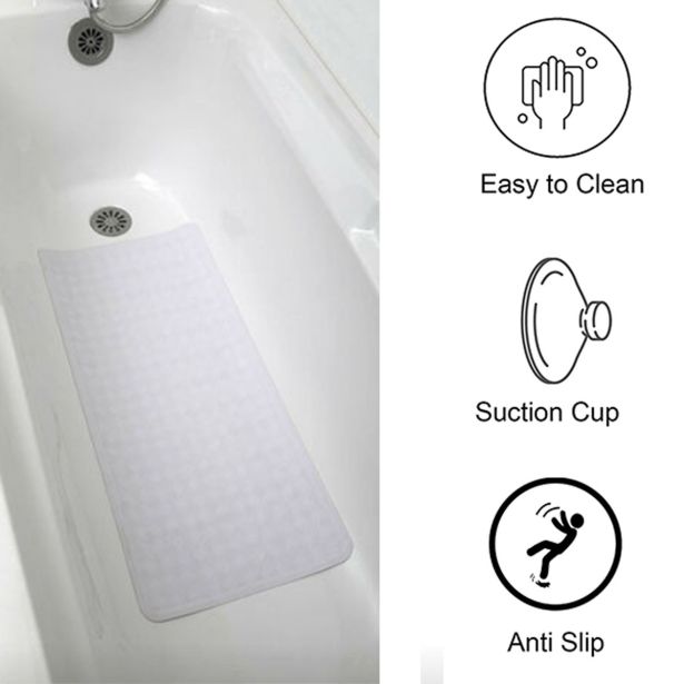 KOPALNIŠKA PREPROGA TENDANCE TENDANCE ZA KAD 34X74CM, GUMENA, BELA