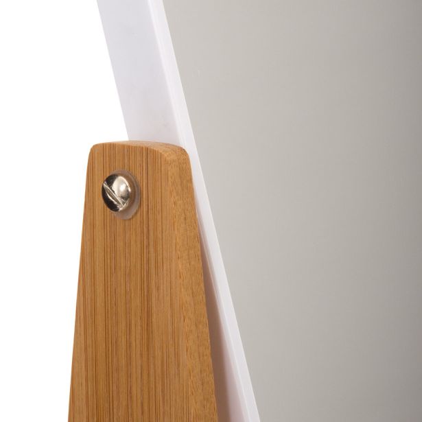 KOPALNIŠKI DODATKI GEPARD KOZMETIČNO OGLEDALO 22X16 BELA PLASTIKA, BAMBUS