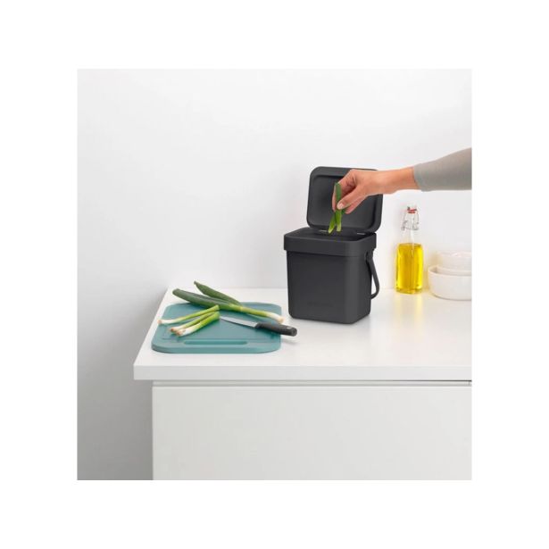 KOŠ ZA BIOLOŠKE ODPADKE BRABANTIA SORT & GO 3 L SIV