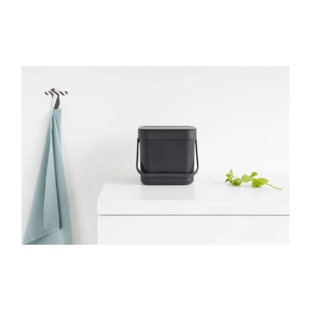 KOŠ ZA BIOLOŠKE ODPADKE BRABANTIA SORT & GO 3 L SIV