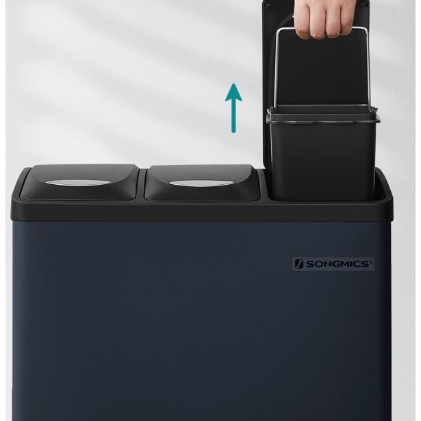KOŠ ZA LOČEVANJE ODPADKOV SONGMICS 3V1 S PEDALKO