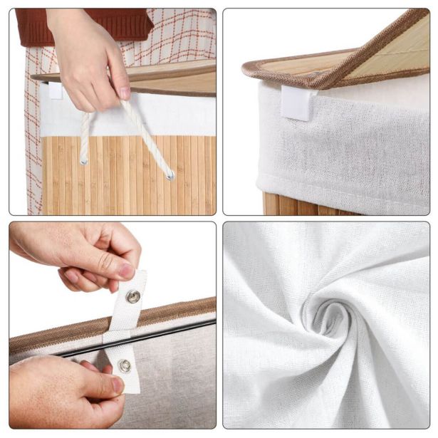 KOŠ ZA PERILO SONGMICS BAMBOO 3X50L