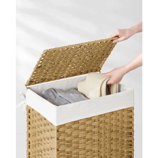 KOŠ ZA PERILO SONGMICS RATAN 90L NARAVNA