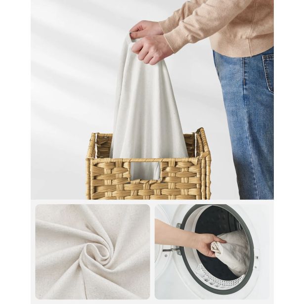 KOŠ ZA PERILO SONGMICS RATAN 90L NARAVNA