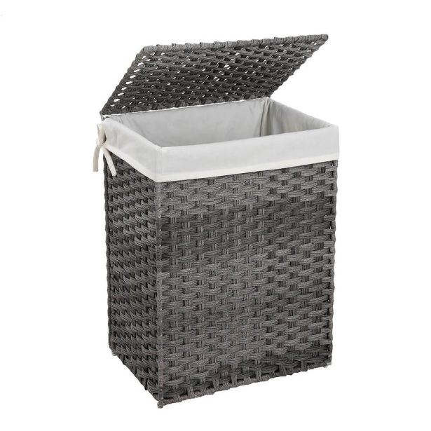 KOŠ ZA PERILO SONGMICS RATAN 90L SIVA