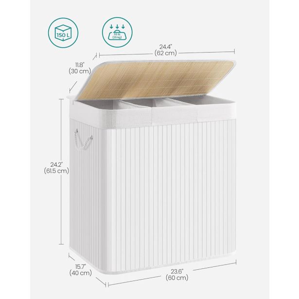 KOŠ ZA PERILO SONGMICS WHITE 3X50L