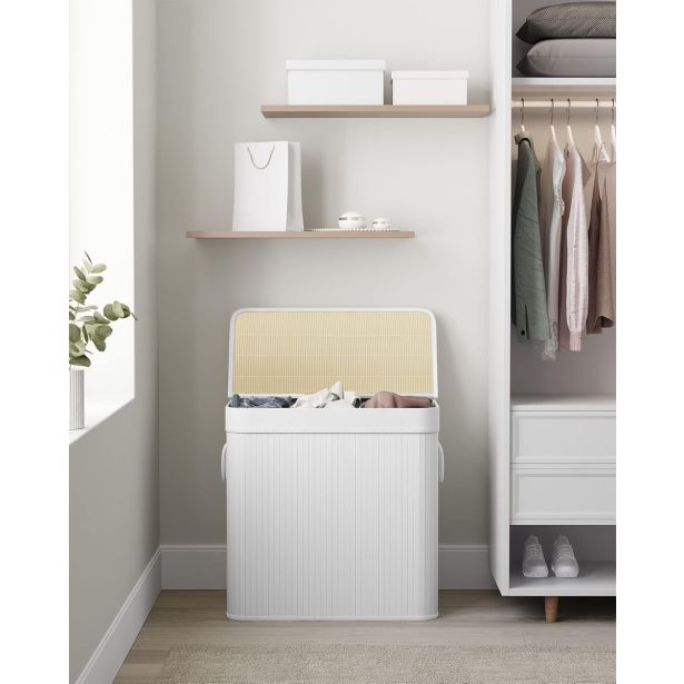 KOŠ ZA PERILO SONGMICS WHITE 3X50L