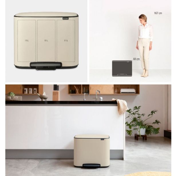 KOŠ ZA SMETI BRABANTIA ZA LOČEVANJE BO PEDAL BIN 3X11 L, BEŽ