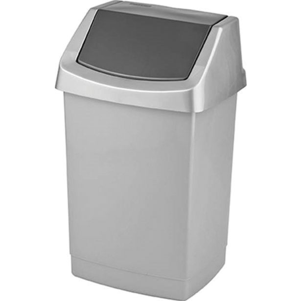 KOŠ ZA SMETI CURVER KLIK, SREBRNA/ANTRACIT 15 L