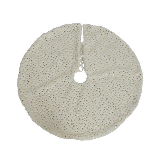 KOŠARA ALI PODLAGA DECORIS BELA Z ZVEZDICAMI FI 90 CM