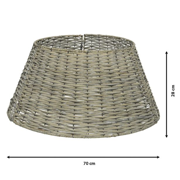 KOŠARA ALI PODLAGA DECORIS OBROČ, SIVE BARVE FI 70 CM, V 28 CM