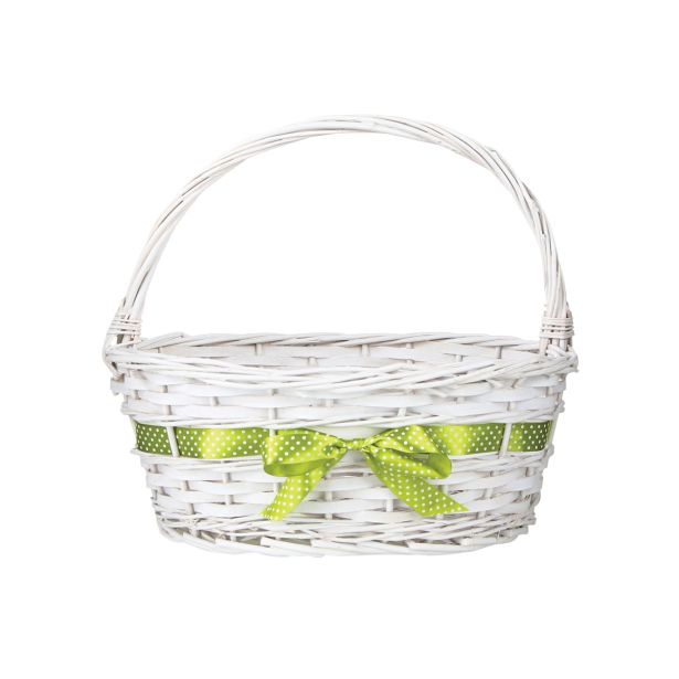 VELIKONOČNI PROGRAM KOŠARA BELA 32 CM Z ROČAJEM