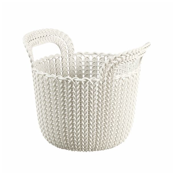 KOŠARA CURVER KOŠARICA KNIT Z ROČAJEM 23X19X19CM BELA