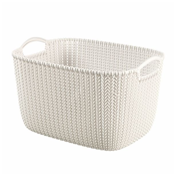 KOŠARA ZA SHRANJEVANJE CURVER KOŠARICA KNIT Z ROČAJEM 40X30X23CM BELA