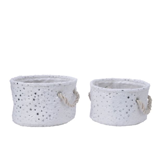 OKRASNA KOŠARA 18X10CM Z ZVEZDICAMI, BREZ ROČAJEV