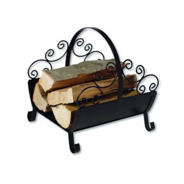 KOŠARA ZA DRVA LIENBACHER ČRNA PLOČEVINA EN ROČAJ