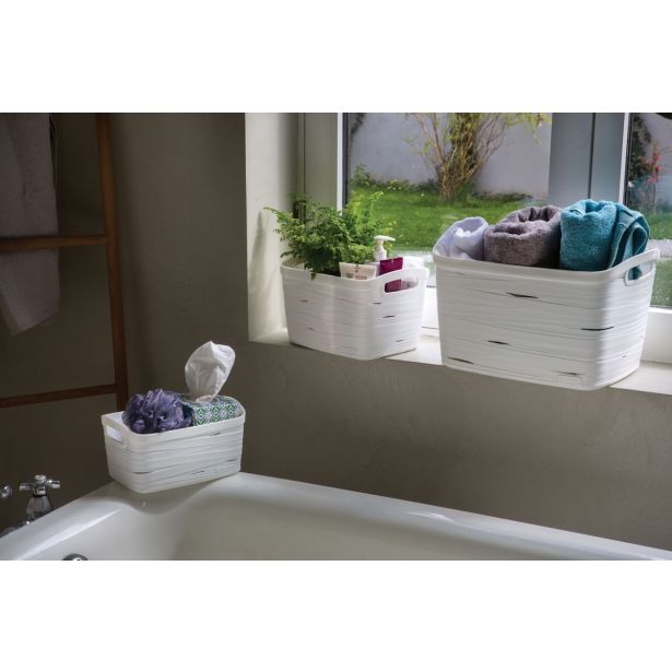 KOŠARA ZA SHRANJEVANJE CURVER S 8L RIBBON BELA