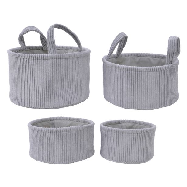 OKRASNA KOŠARA 27X16CM ŽAMETNA, REBRASTA