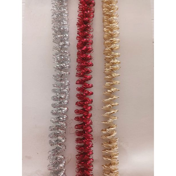 KOŠATA GIRLANDA V SREBRNI/ZLATI/RDEČI BARVI, DOLŽINE 2 M.