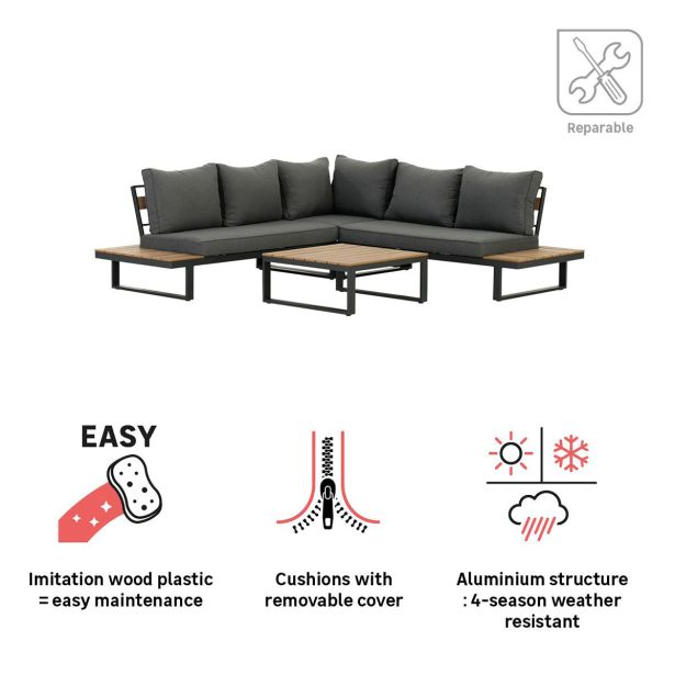 KOVINSKA VRTNA GARNITURA NATERIAL KOTNA CLARA ALU