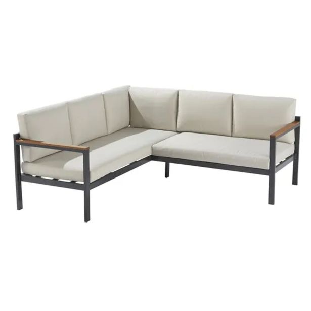 KOTNA GARNITURA ORIS II 5P ALU/EUC+KAVNA MIZICA D.GR/BEŽ BLAZINA