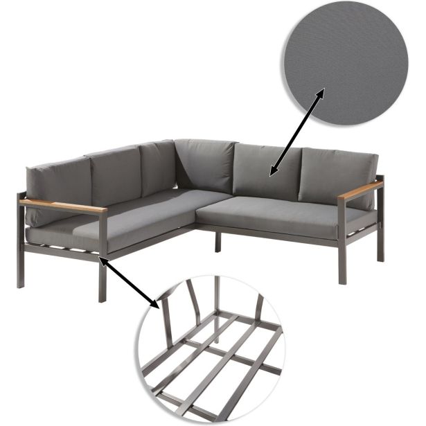 KOTNA GARNITURA ORIS II 5P ALU/EUC+KAVNA MIZICA D.GR/D.GR BLAZINA